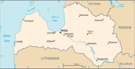 Lettland-Karte