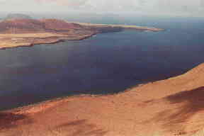 Blick vom Mirador del Rio auf die Isla Graciosa 